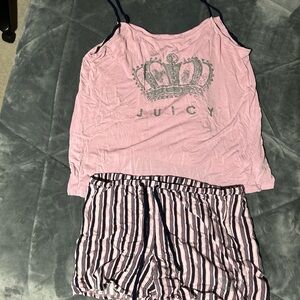 Juicy Couture Tank Top and Striped Shorts Pj Set